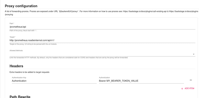 Prometheus proxy configuration